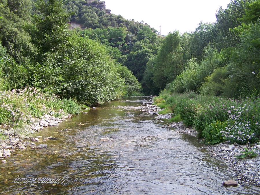 "le gardon" traverse le camping,idéal pour la pêche et  la baignade