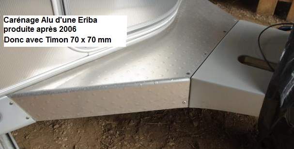 Exemple d'Eriba avec carénage alu (merci Noë !) concernée par l'adaptateur N° 3, des Eriba construites après 2006