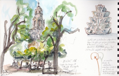 9 Cordoue le jardin des orangers et le Campanile.jpg