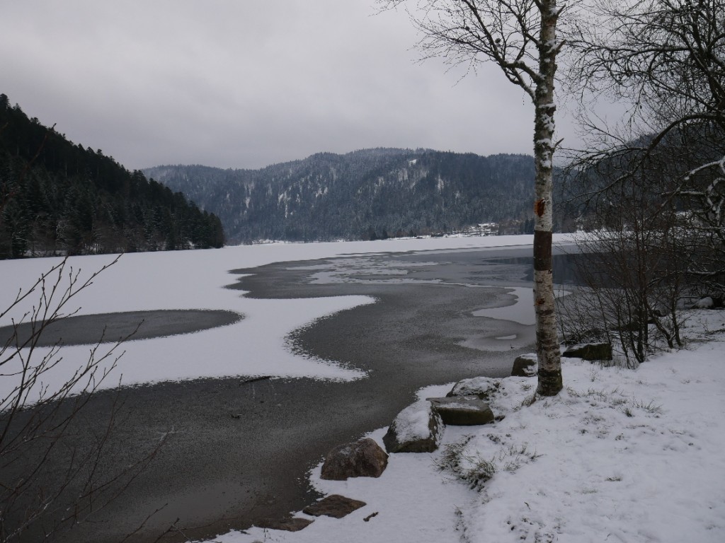 Lac de Longemer partiellement gelé