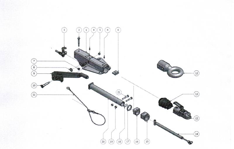 Éclaté du timon 90S-S3