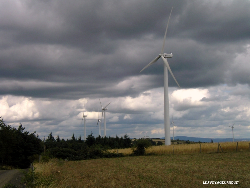 le parc d'Ally est le plus grand parc éolien français, avec ses 26 éoliennes produisant chacune 1.500 kW