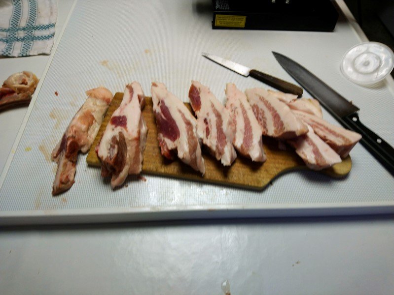 Découpage de la gorge de porc